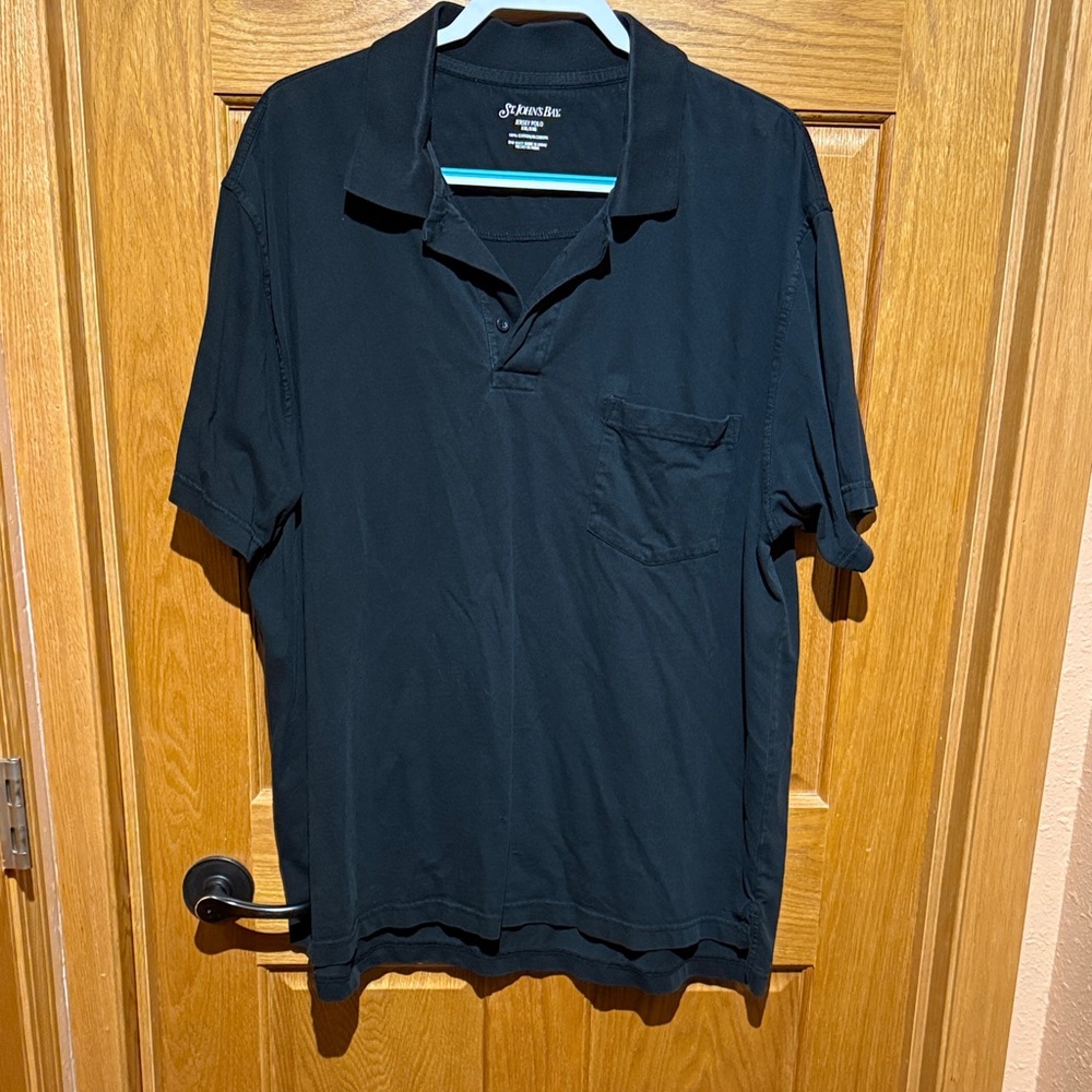 St. John's Bay Men's Polo Shirt in Black